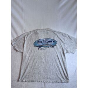 VTG Pacific Historic Parks BB 39 USS Arizon Grey‎ Shirt Distressed 2XL *